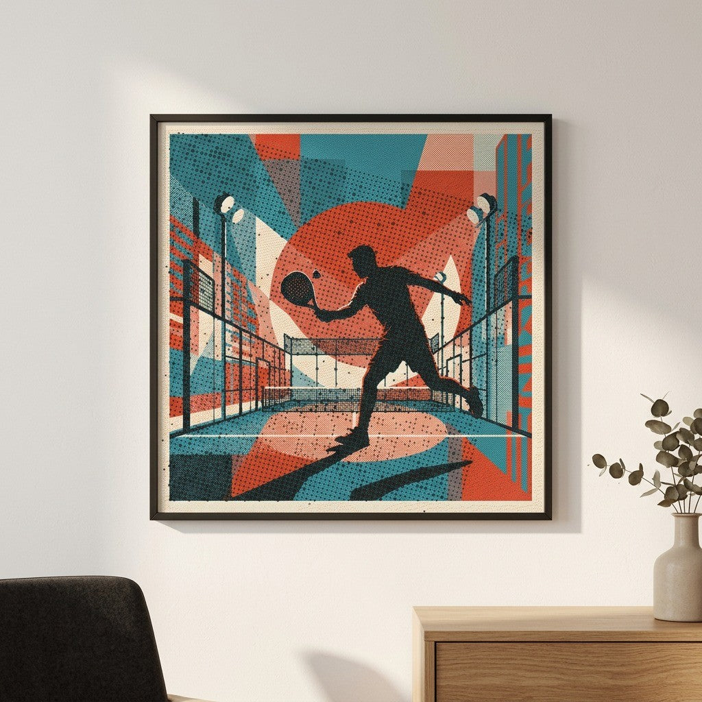 NUIT SOUS LES SPOTS COURT ILLU — Padel Art Print