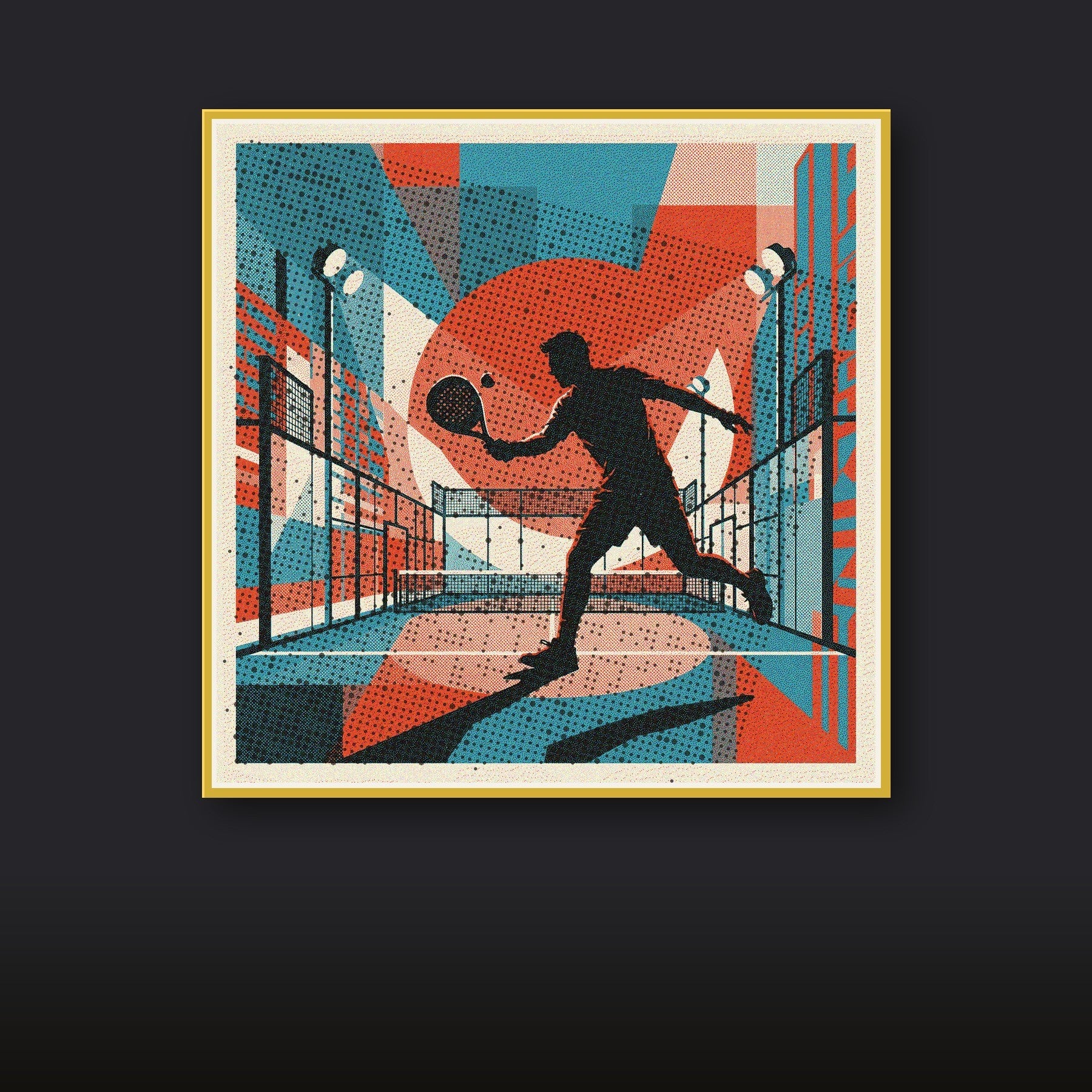 NUIT SOUS LES SPOTS COURT ILLU — Padel Art Print