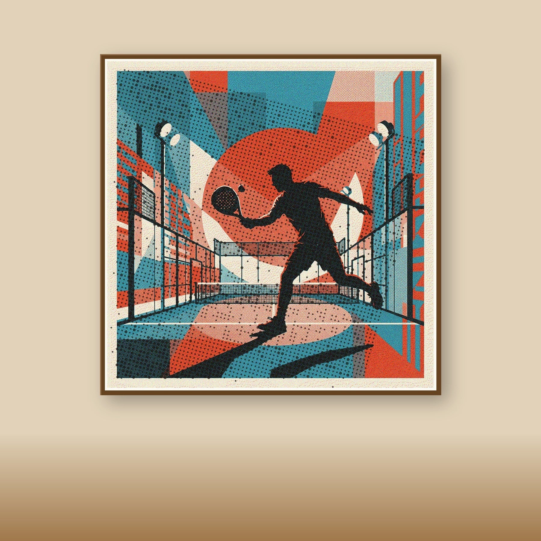 NUIT SOUS LES SPOTS COURT ILLU — Padel Art Print